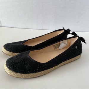 UGG Tassey Eyelet Black Flats Size 4US